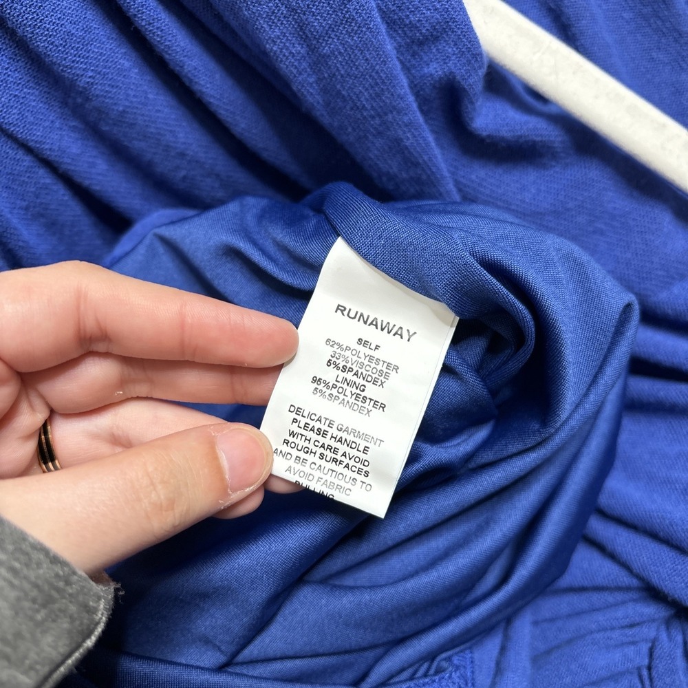 Runaway The Label Candor Mini Dress Size Medium NWT Off the Shoulder Ruched Blue - Picture 14 of 14